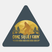 Gone Squatchin' (vintage sunset) Triangle Sticker