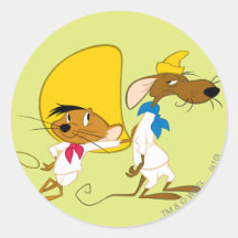 Gonzales rapide et ami autocollant rond