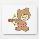 good aim winking cupid teddy bear design mouse pad