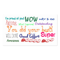 Good behaviour, good effort award recognition card
