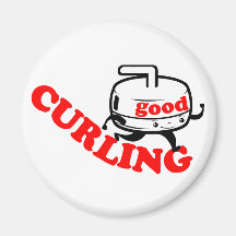 [ GOOD CURLING ] Retro "Stone Guy" Magnets
