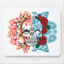 good/evil skull mouse pad