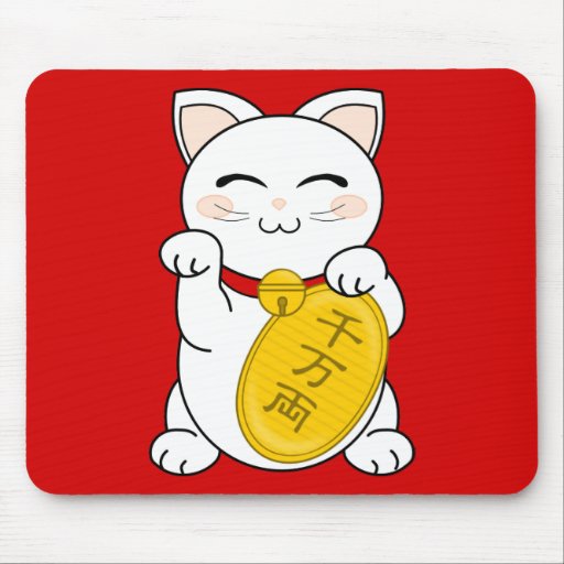 Good Fortune Cat - Maneki Neko Mousepad