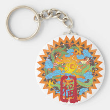 Good Fortune Dragons Keychain