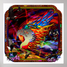 Good Hunting Eagle Collage Print