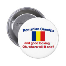 Good Lkg Romanian Grandpa Pinback Buttons