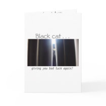 Good Luck!  (Black cat) Greeting Card