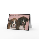 Good luck boxer puppies greeting card