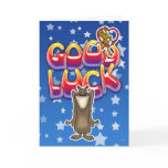 Good luck card with dog and monkey