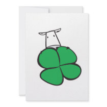 Good Luck Clover Cow Invitations