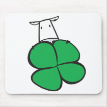 Good Luck Clover Cow Mouse Mats