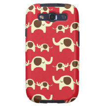 Good luck elephants cherry red cute nature pattern galaxy s3 cover