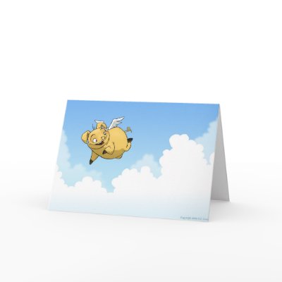 Good Luck! (Flying Pig) Greeting Cards by stlewis75