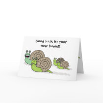 Good Luck in your New Home / House Snails Card
