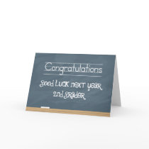 Good Luck Next Year Chalkboard with smudge marks Card