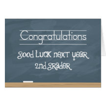 Good Luck Next Year Chalkboard with smudge marks Card