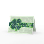 Good Luck Shamrock Grunge Greeting Card