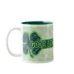 Good Luck Shamrock Grunge Mug