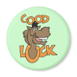 Good Luck ~ Smiling Horse Shoe Word Play Magnets