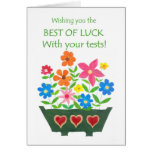 Good Luck with Tests Card - Flower Power