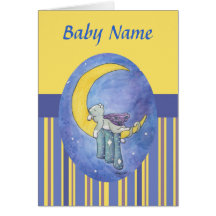Good Night Birth Announcement Card