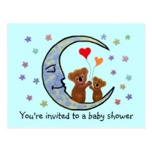 Good Night Koala Moon Baby Shower Invitations Postcards