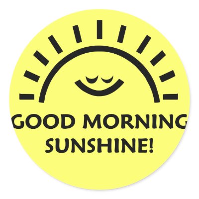 Good rning sunshine round stickers by pixelholic