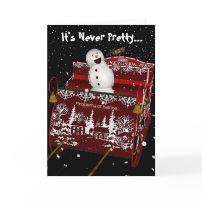 Good Snowmen Gone Bad Christmas Greeting Cards by sexyshirts2
