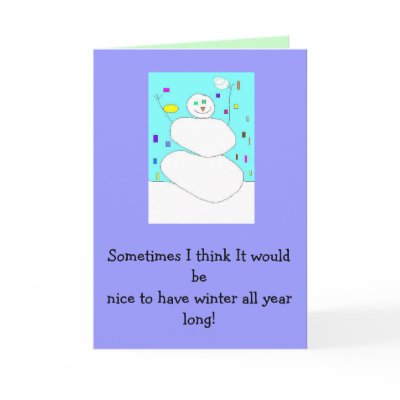 Goodbye snowman greeting card by KatAnnette