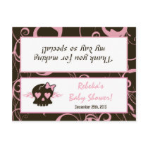 Goody Bag Topper Girly Girl Pink Punk Skull