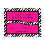 Goody Bag Topper Hot Pink Zebra Print postcards