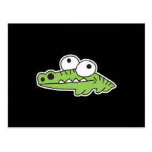 goofy baby alligator post card