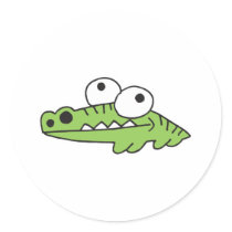 goofy baby alligator round sticker