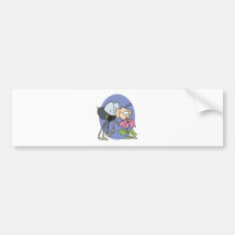 goofy bee smelling flower bumper sticker