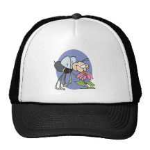 goofy bee smelling flower hats
