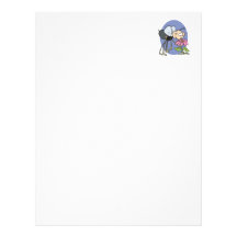 goofy bee smelling flower letterhead template