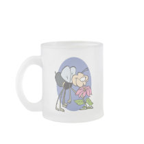 goofy bee smelling flower mugs