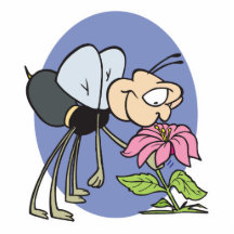 goofy bee smelling flower photo sculpture