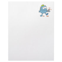goofy blue drunk monster cutie letterhead template