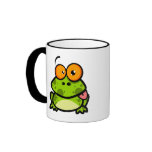 goofy cute frog sticking out tongue coffee mug