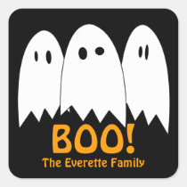 Goofy eyes floating white ghosts Halloween favour stickers