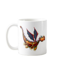 Goofy Flying Dragon Coffee Mugs
