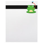 goofy frog catching a fly cartoon letterhead template