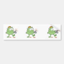 goofy green drunk monster cutie bumper stickers