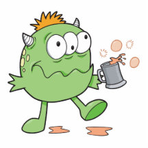 goofy green drunk monster cutie photo sculptures