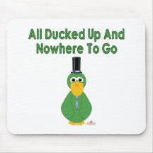Goofy Green Duck Boy All Ducked Up And Nowhere To  Mouse Pads