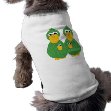 Goofy Green Ducks And 2 Babies Pet Tshirt