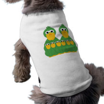Goofy Green Ducks And 6 Babies Dog Tshirt