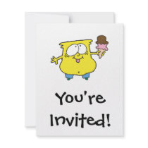 goofy ice cream monster custom invite