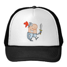 goofy knight in shining armour with sword cartoon mesh hats